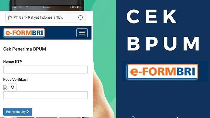 Buka https://eform.bri.co.id/bpum Lihat Data Penerima BLT UMKM Rp2,4 Juta / Banpres Produktif