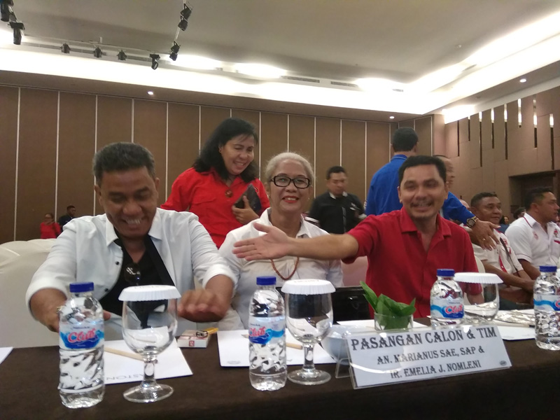 Penetapan Bapaslon di KPU NTT, Balon Wakil Gubernur NTT, Emi Nomleni Hadir Tanpa Marianus Sae