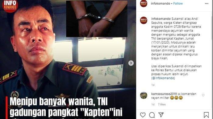 Modus Jadi Perwira TNI Gadungan Berpangkat Kapten, Pikat 4 Janda Muda, Ini Kronolis dan Tujuannya