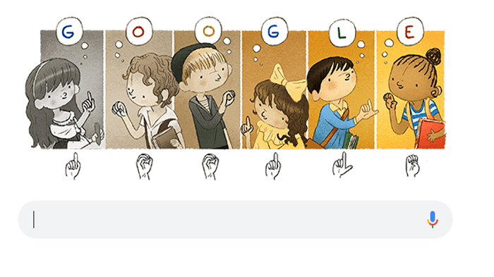 Google Doodle Hari ini 24 November untuk Hormati Charles Michel de l' Epee Bapak Tunarungu
