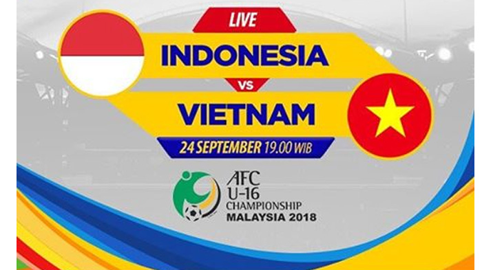 Link Live Streaming MNCTV Timnas U-16 Indonesia vs Vietnam Piala AFC 2018 Pukul 19.00 WIB