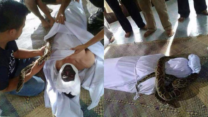 Jenazah Berwajah Gosong Dililit Ular Viral di Media Sosial, Begini Fakta Sesungguhnya!