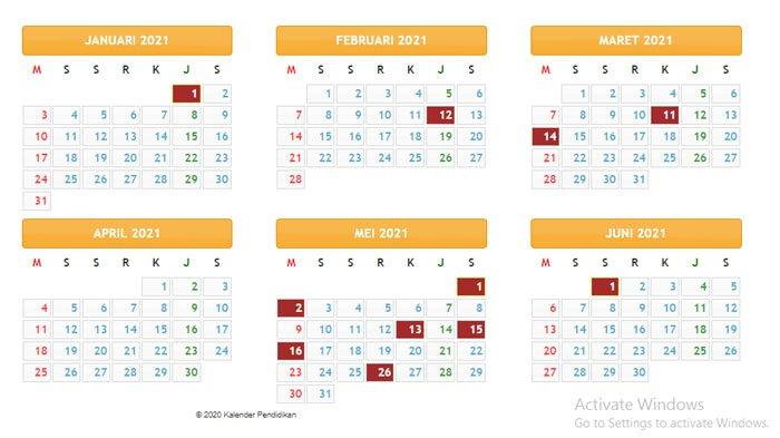 Yuk Simak KALENDER Pendidikan Tahun 2021, Masuk Sekolah, Hari Libur dan Jadwal Ujian Sekolah