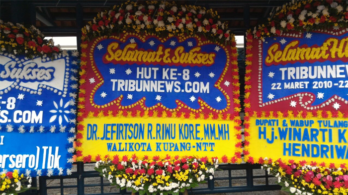 Ada Karangan Bunga dari Walikota Kupang untuk HUT ke-8 Tribunnews.com