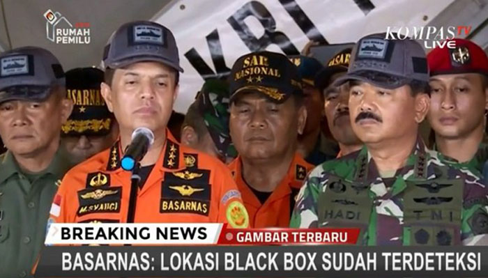 Lion Air Jatuh : Kotak Hitam Lion Air JT 610 Berbunyi, Kabasarnas Dan Panglima TNI Turun Tangan