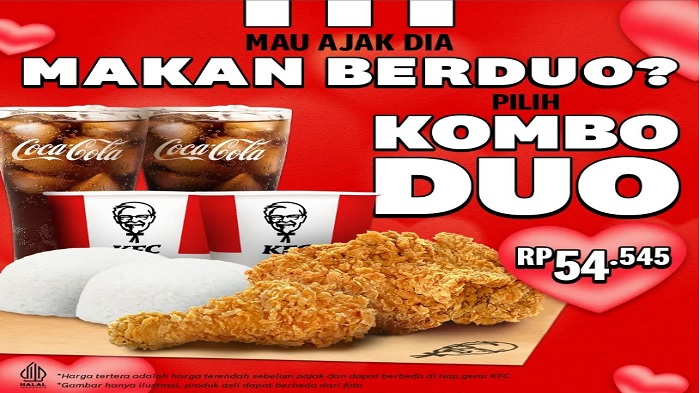 Promo KFC Spesial Weekend, Yuk Serbu Paket Kombo Duo, 2 Ayam KFC+2Nasi+2 Cream Soup+2 Coca Cola