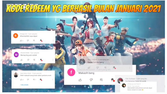 KODE REDEEM FF Hari Ini 30 Januari 2021 dari Garena, Buruan Tukar Kode Redeem Free Fire Terbaru