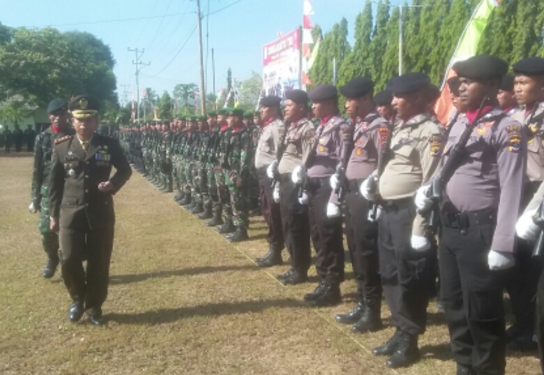 Kodim 1618/TTU Apel HUT ke 73 TNI di Lapangan Makoramil Jalan Ahmad Yani