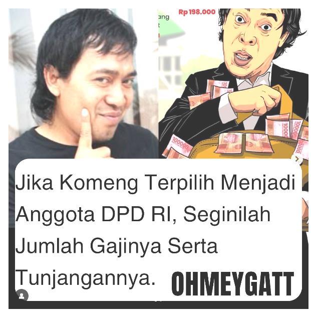 Berita Viral Peringkat Teratas dari Jatah 54 Kursi Ini Gaji Komedian Komeng Jadi Anggota DPD RI