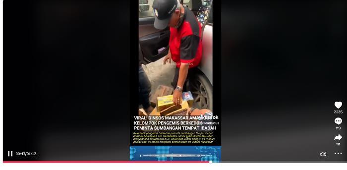 Video Viral TikTok, Dinas Sosial Kota Makassar Berhasil Amankan Pengemis Berkedok Peminta Sumbangan