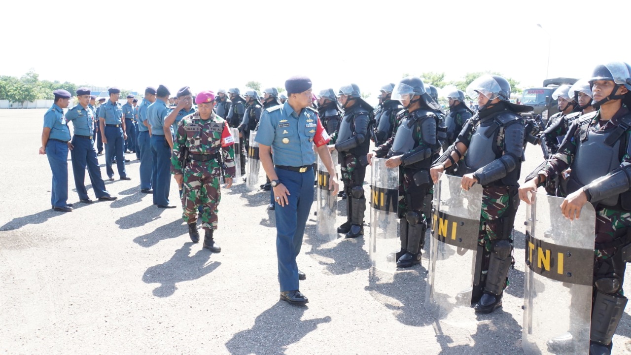 Apel Gelar Pasukan Pam Pilpres Pileg 2019 Lantamal VII, Dansatgas Tegaskan Netralitas TNI