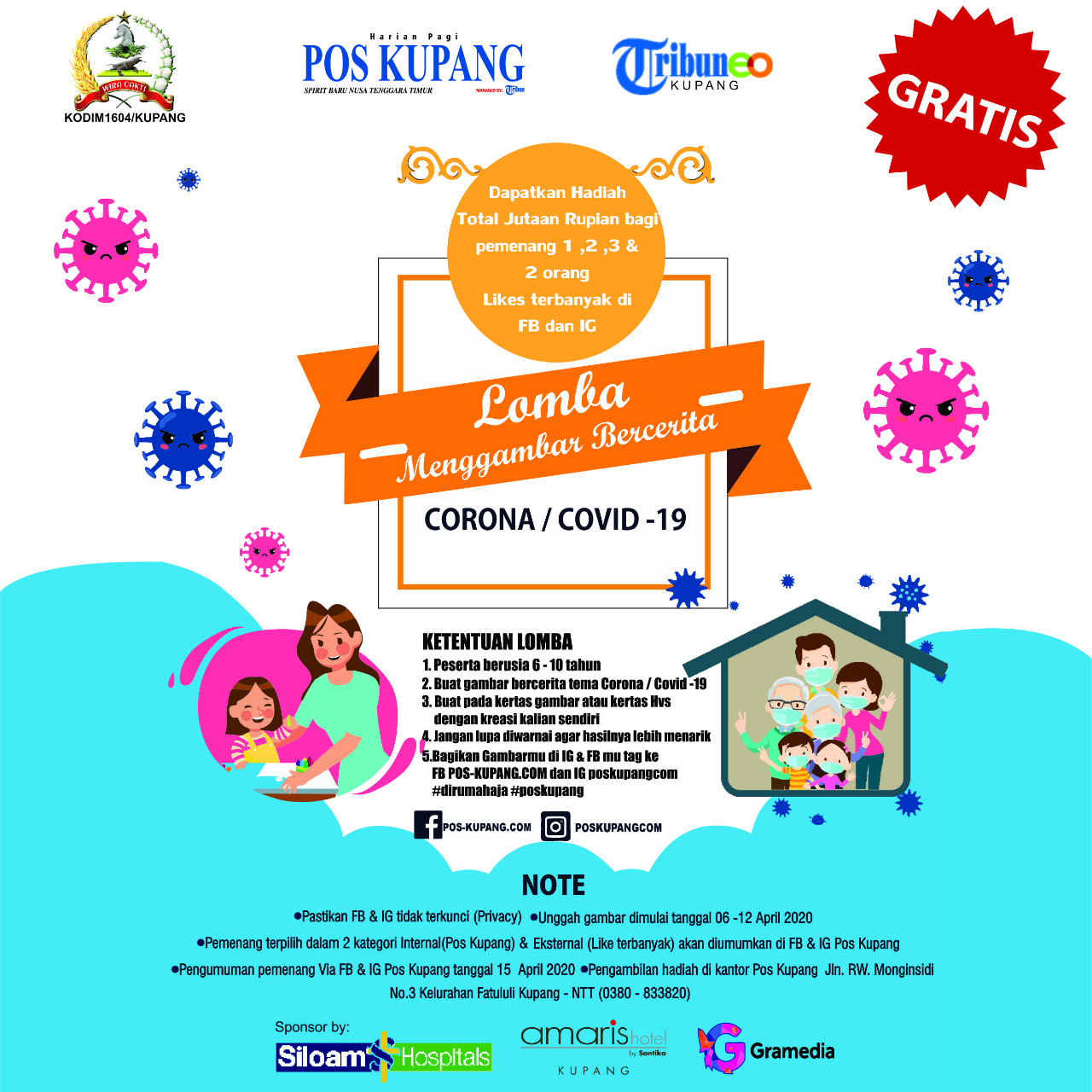 Ikuti Lomba Menggambar Virtual Bareng Pos Kupang Syaratnya Gampang Banget, Khusus Usia 6-10 Tahun!