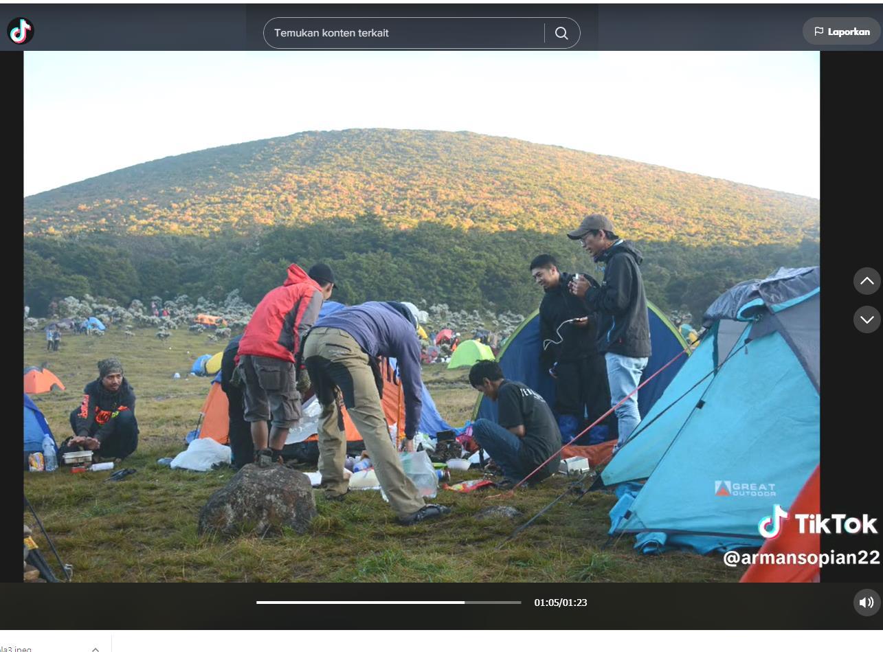 Video Viral TikTok, Camping di Gunung Pangrango di Sukabumi Jawa Barat