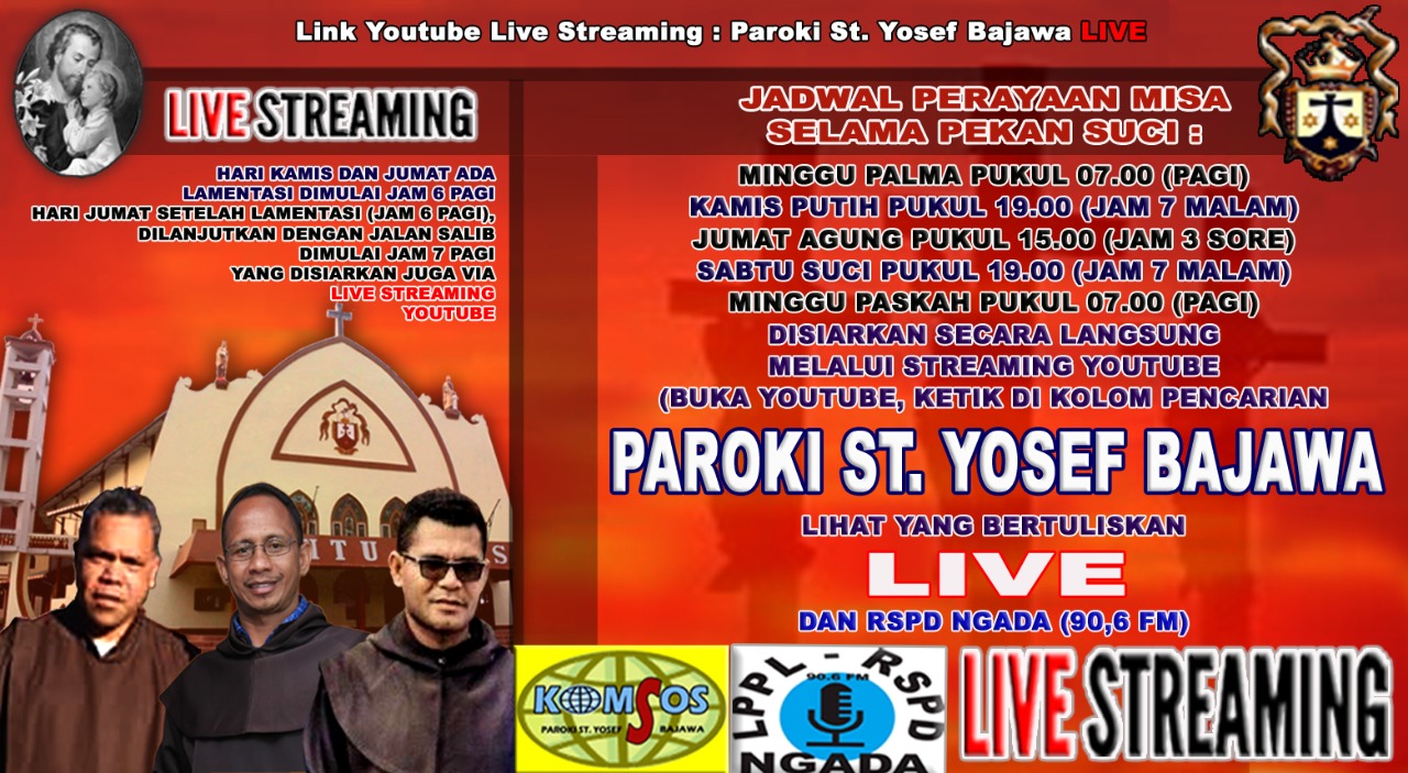 Perayaan Misa Pekan Suci Paroki St. Yosef Bajawa Disiarkan Melalui Youtube dan RSPD Ngada