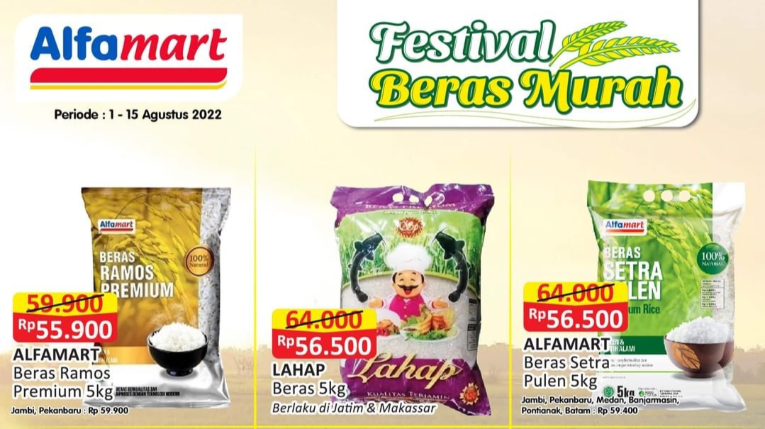 10 Promo Alfamart Berakhir 15 Agustus 2022, Beli Stimuno Gratis Minyak Goreng, Beras 5Kg Rp55.900