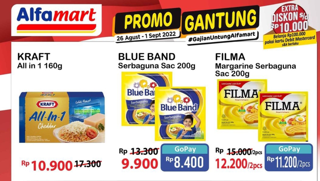 Promo Alfamart Hari Ini 27 Agustus 2022: Margarin 2Pcs Rp12.200, Nutella Rp31.900, Keju Rp10.900