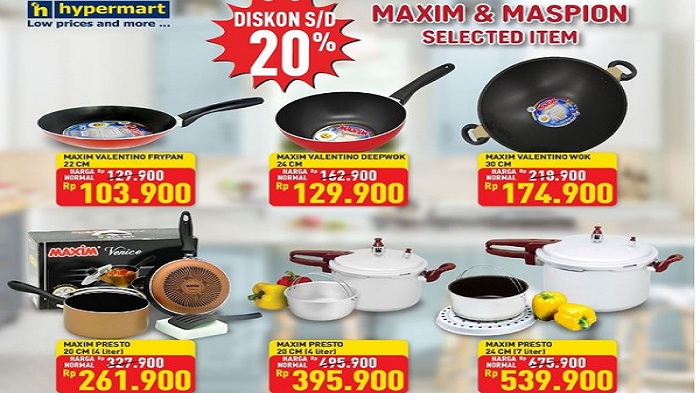 Hypermart Hari ini 14 Juni 2021, Promo Mainan, Diskon20% Maxim dan Maspion, Sport Fair Diskon10%