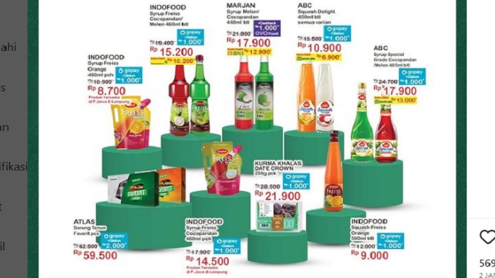 Promo Indomaret Terbaru Hanya 8 Hari 6-13 April : Kurma Sirup : ABC Marjan Indofood, Biscuit : Monde