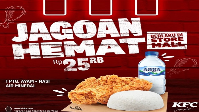 Promo KFC Akhir Pekan, Makan Enak Juga Hemat 1 Ayam KFC, Nasi & Air Mineral Cuma Rp 25.000