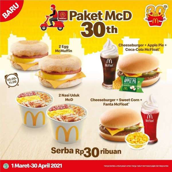 Promo McD Jelang Ulang Tahun, Serba Rp 30 Ribu