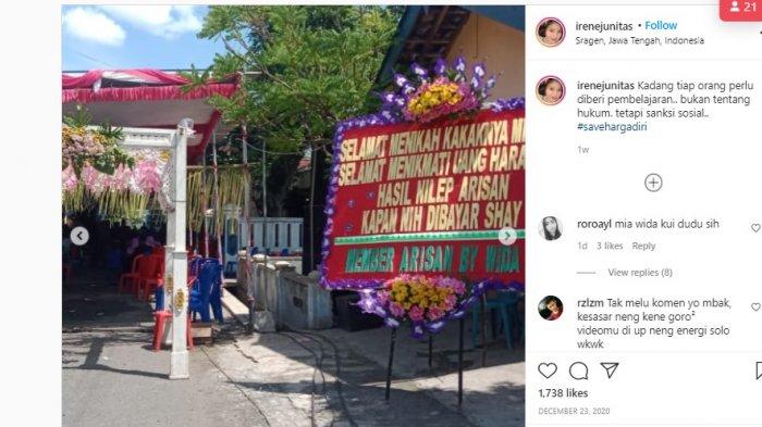 Pesta Nikah Heboh, Gara-gara Muncul Karangan Bunga Bertuliskan Selamat Menikmati Uang Haram 1 Miliar