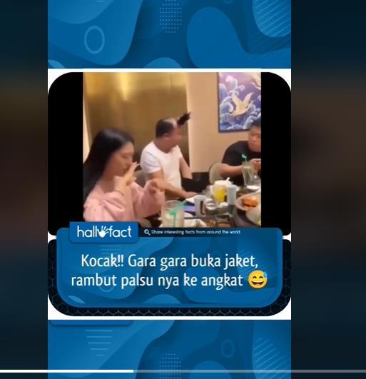 Viral Ngakak Pria Ini Tak Sadar Saat Membuka Jaket, Rambut Palsunya Terangkat
