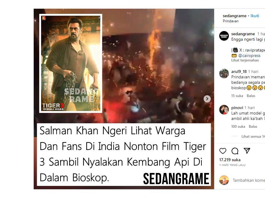 Berita Viral Penonton India Nyalakan Kembang Api Ke Dalam Bioskop Hingga Di Notice Salman Khan