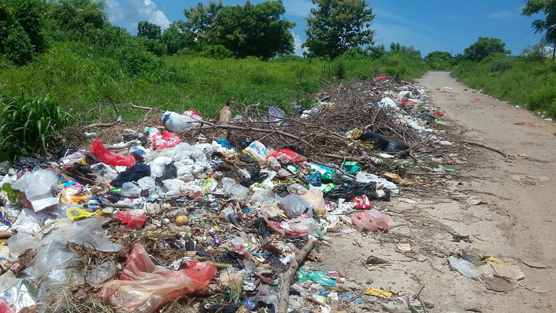 Tumpukan Sampah di Jalan Lingkar Luar ke arah Bandara El Tari Kupang Luput dari Perhatian