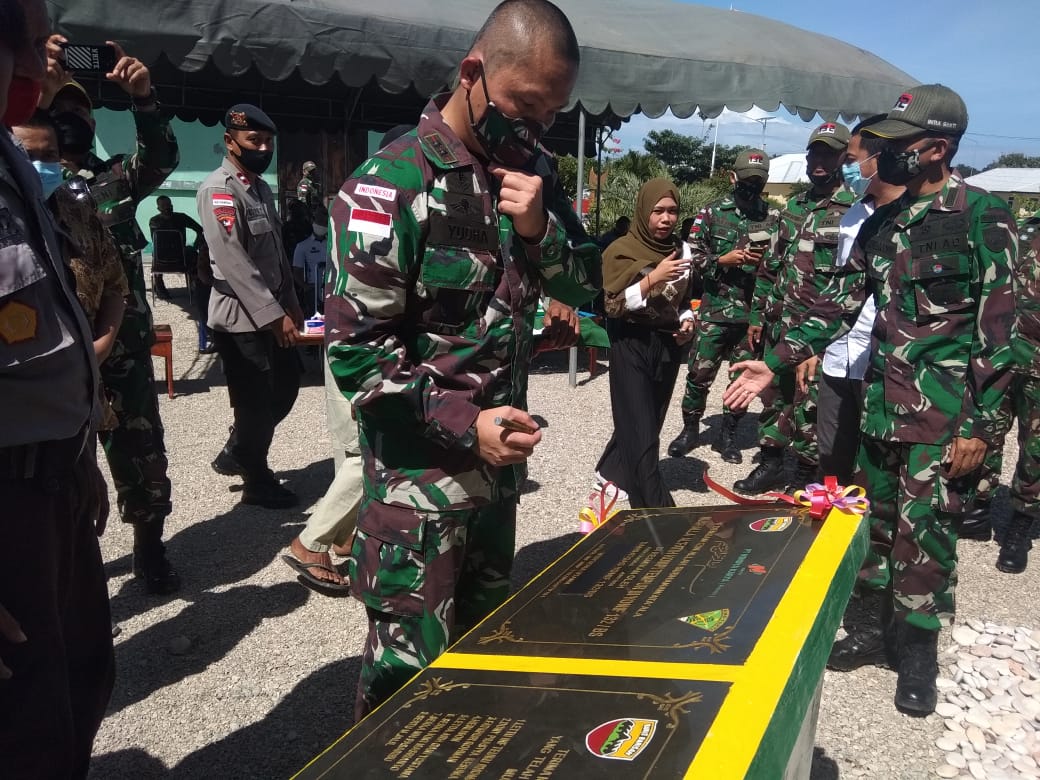 Dansatgas Pamtas RI-RDTL Resmikan Penggunaan Mushalla di Kompi Batas Satgas sektor Barat Yonif 132