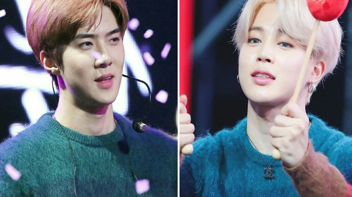 Waduh, Jimin BTS & Sehun EXO Terciduk Kenakan 3 Baju yang Sama, Siapa yang Paling Tampan?