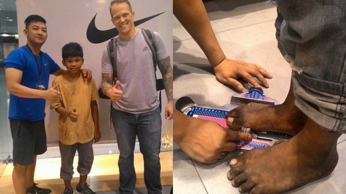 Ketiban Rejeki, Bule Ini Langsung Belikan Anak Ini Sepatu Bermerk, Ada Apa Ya?