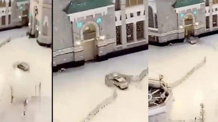 Ada Apa dengan Pelaku? VIDEO VIRAL Mobil Berkecepatan Tinggi Tabrak Pintu Masjidil Haram Mekkah!