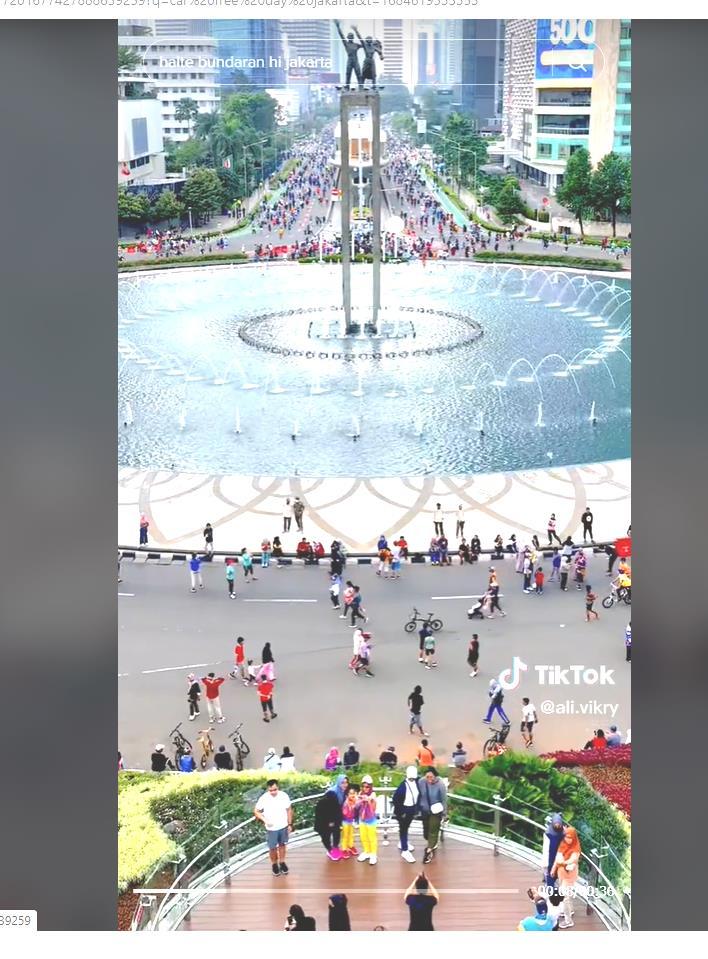 Video Viral TikTok, Suasana Car Free Day Jakarta di Bundaran HI Jakarta Terpantau dari Halte