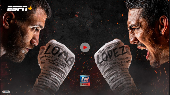 SEDANG LIVE Lomachenko vs Lopez di Live Streaming ESPN +, Tinju Dunia Tak di TV Online TVOne