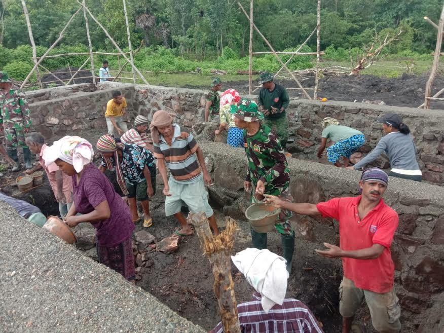 Progres Pembangunan Pondasi Kapela di Desa Nian Capai 100 Persen