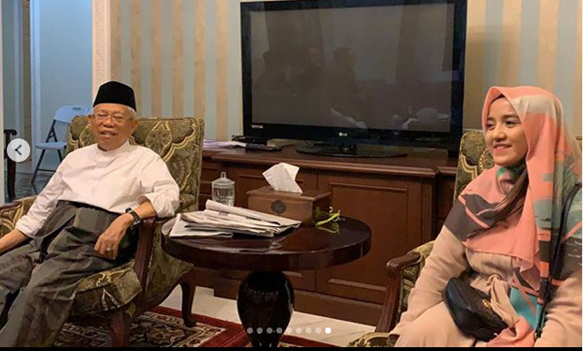 Bertemu Cawapres KH Ma'ruf Amin, Pesona Wirda Mansur, Putri Ustadz Yusuf Mansur Curi Perhatian