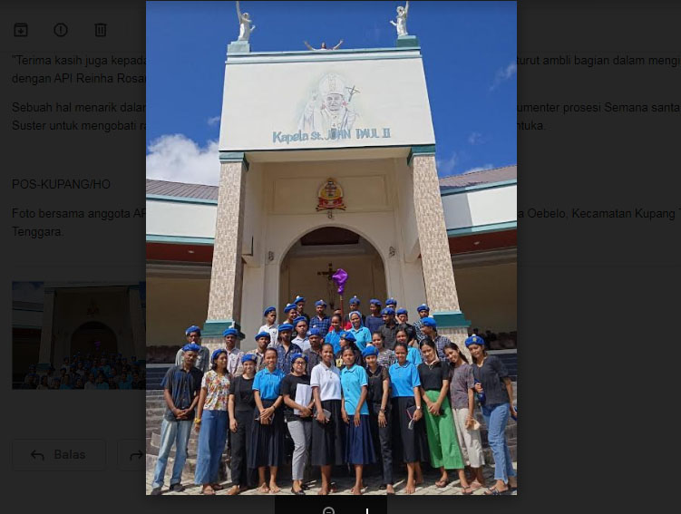 Mahasiswa API Reinha Rosari Ziarah Iman Kunjungi Taman Doa Oebelo Kupang