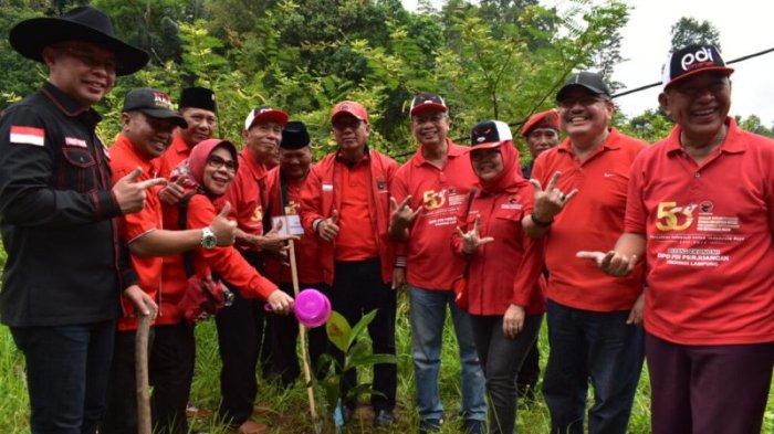 PDIP Lampung Tanam 500 Bibit Pohon di Bendungan Batu Tegi Tanggamus