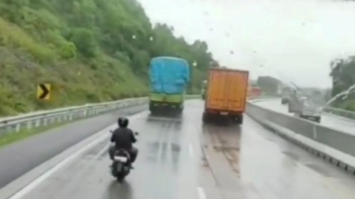 Pengendara Motor Masuk Tol Bakter Lampung Minta Maaf, Janji Tidak Akan Mengulangi