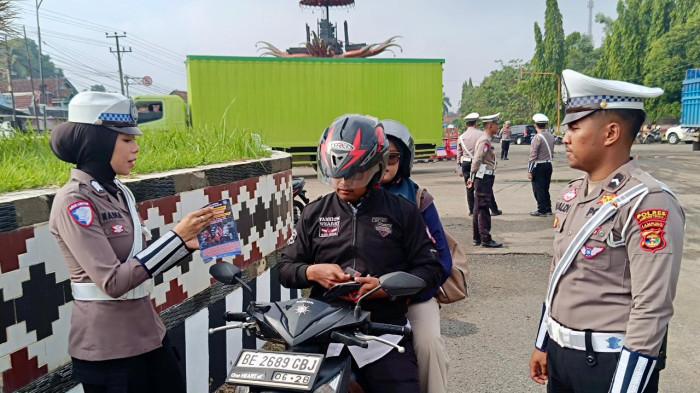 Polres Lampung Tengah Gelar Operasi Zebra Krakatau di Tugu Pepadun