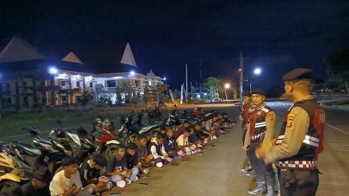 Polres Pringsewu Patroli Malam Cegah Pelanggaran Remaja
