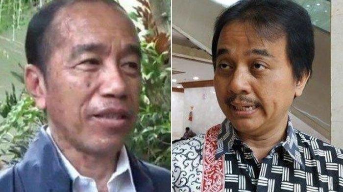 KONDISI KESEHATAN JOKOWI: Perubahan fisik Jokowi (foto kiri) diduga berkaitan dengan stres kasus ijazah palsu. Roy Suryo (foto kanan) doakan Presiden Ke-7 RI cepat sembuh.