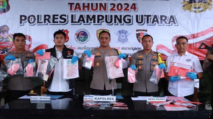 Uang Rp 4,2 Juta Disita Polres Lampung Utara Polda Lampung dalam Sepekan dari Kasus Kejahatan