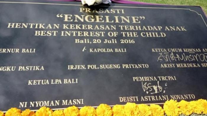 Prasasti dan Patung Engeline Diletakkan di Desa Budaya Kertalangu Denpasar