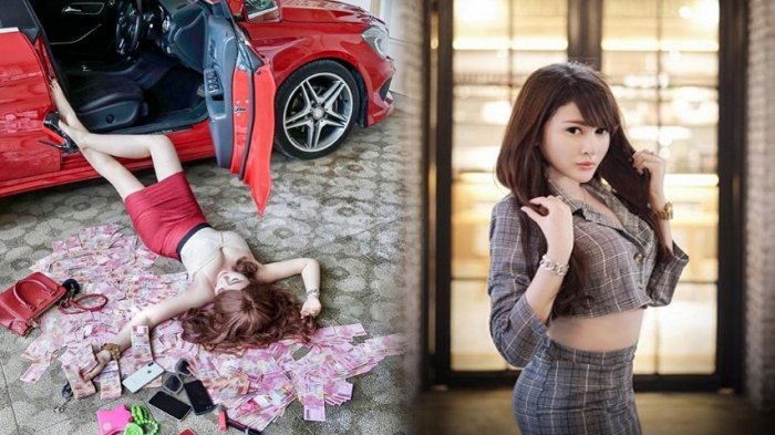 Bukan Artis, Siapakah Sosok Wanita Cantik yang Tidur Telentang di Atas Tumpukan Uang?