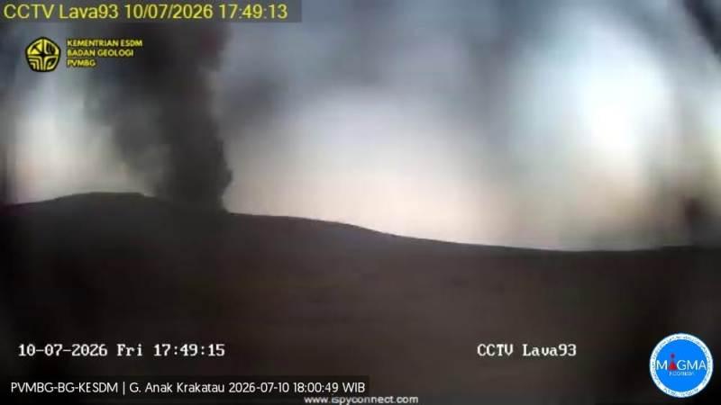 GAK Erupsi Lima Kali dalam Sehari, Kolom Abu Capai 250 Meter - Tribunlampung.co.id