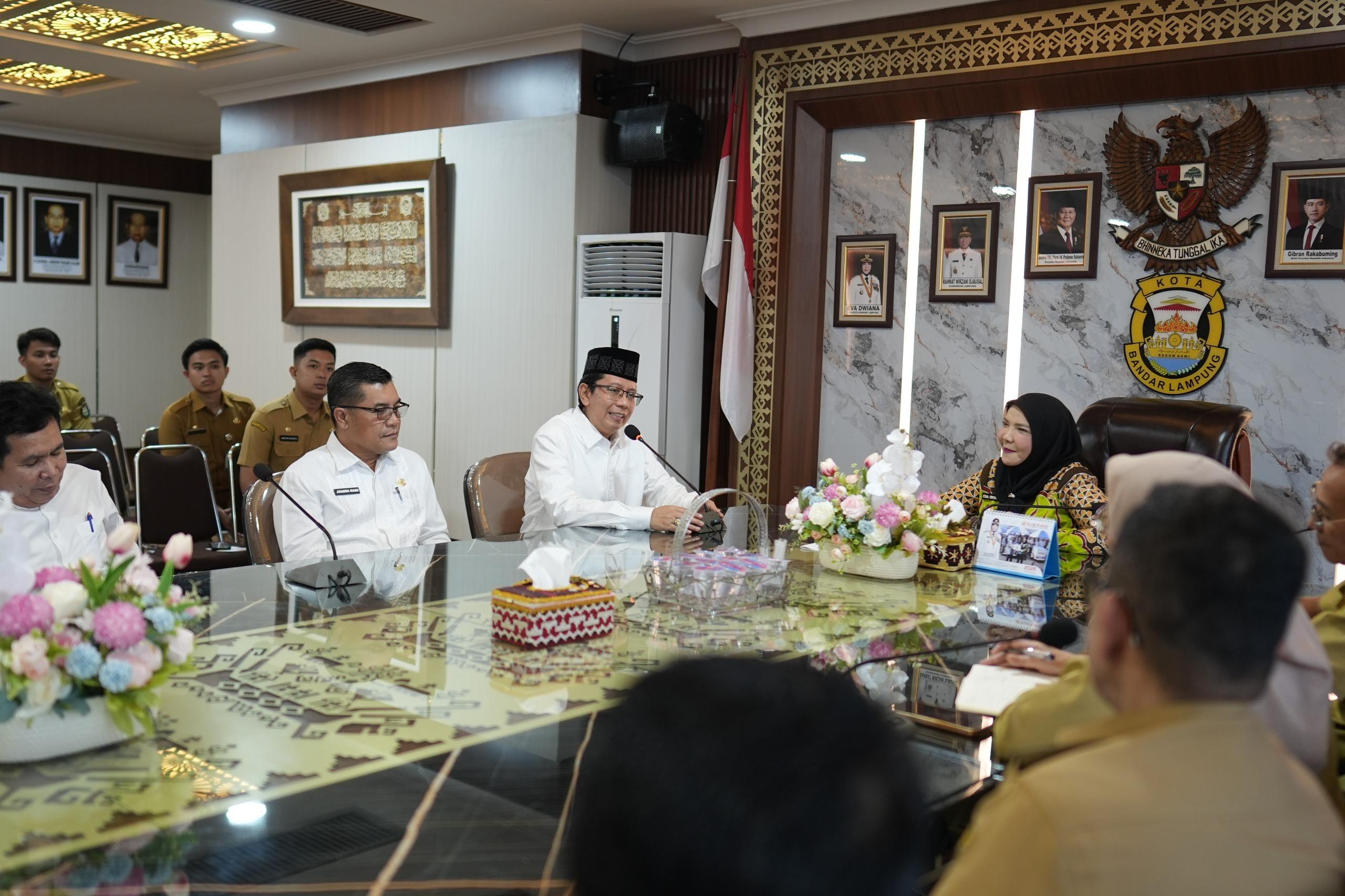 Rektor dan Pimpinan Baru UIN RIL Audiensi dengan Walikota Bandar Lampung