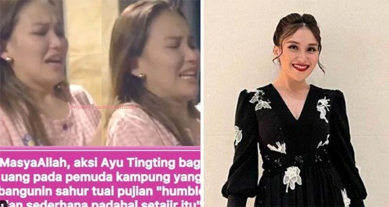 Ayu Ting Ting Bagi-bagi THR untuk Pemuda Kampung, Uangnya Pecahan Rp 100 Ribu
