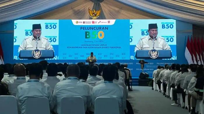 BBM B50 Resmi Diluncurkan Presiden Prabowo, Hemat Subsidi Rp48 Triliun per Tahun - Tribunlampung.co.id
