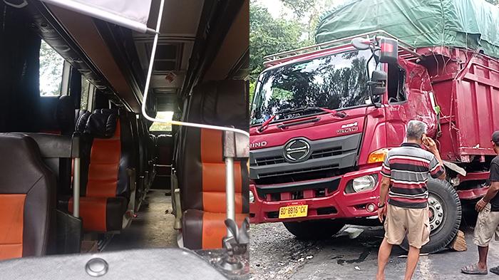 Kecelakaan Bus Hantam Truk di Tanggamus Tak Ada Korban Jiwa